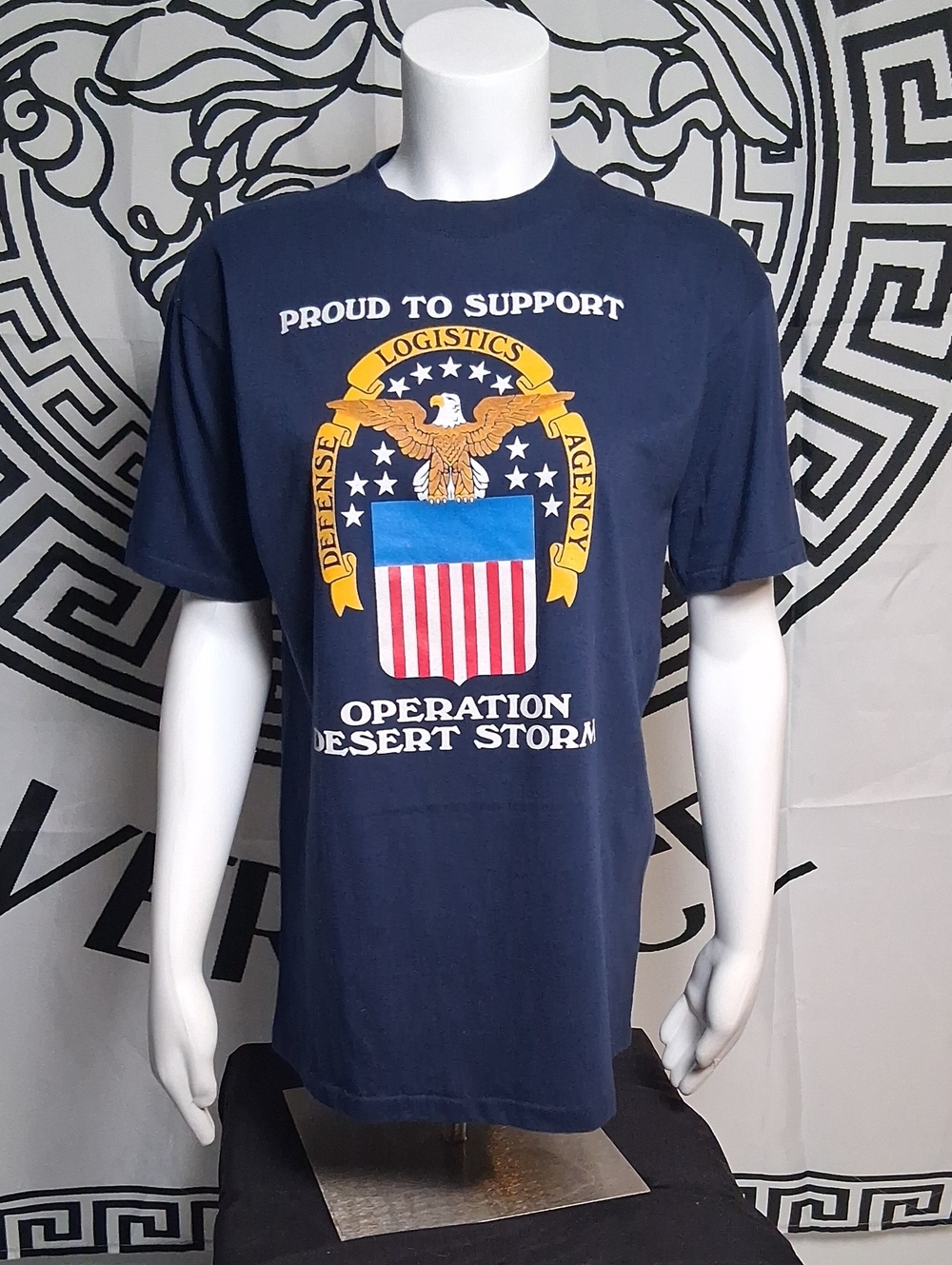 Vintage Proud to Support Operation Desert Storm Navy Blue Graphic Tee